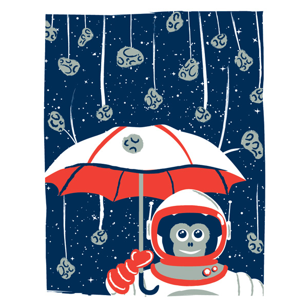 meteor shower illustration graphic design