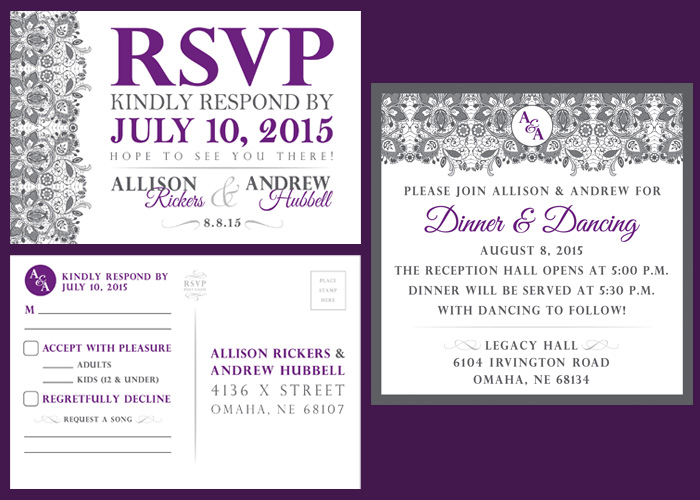 Hubbell Wedding Details Invitation Graphic Design
